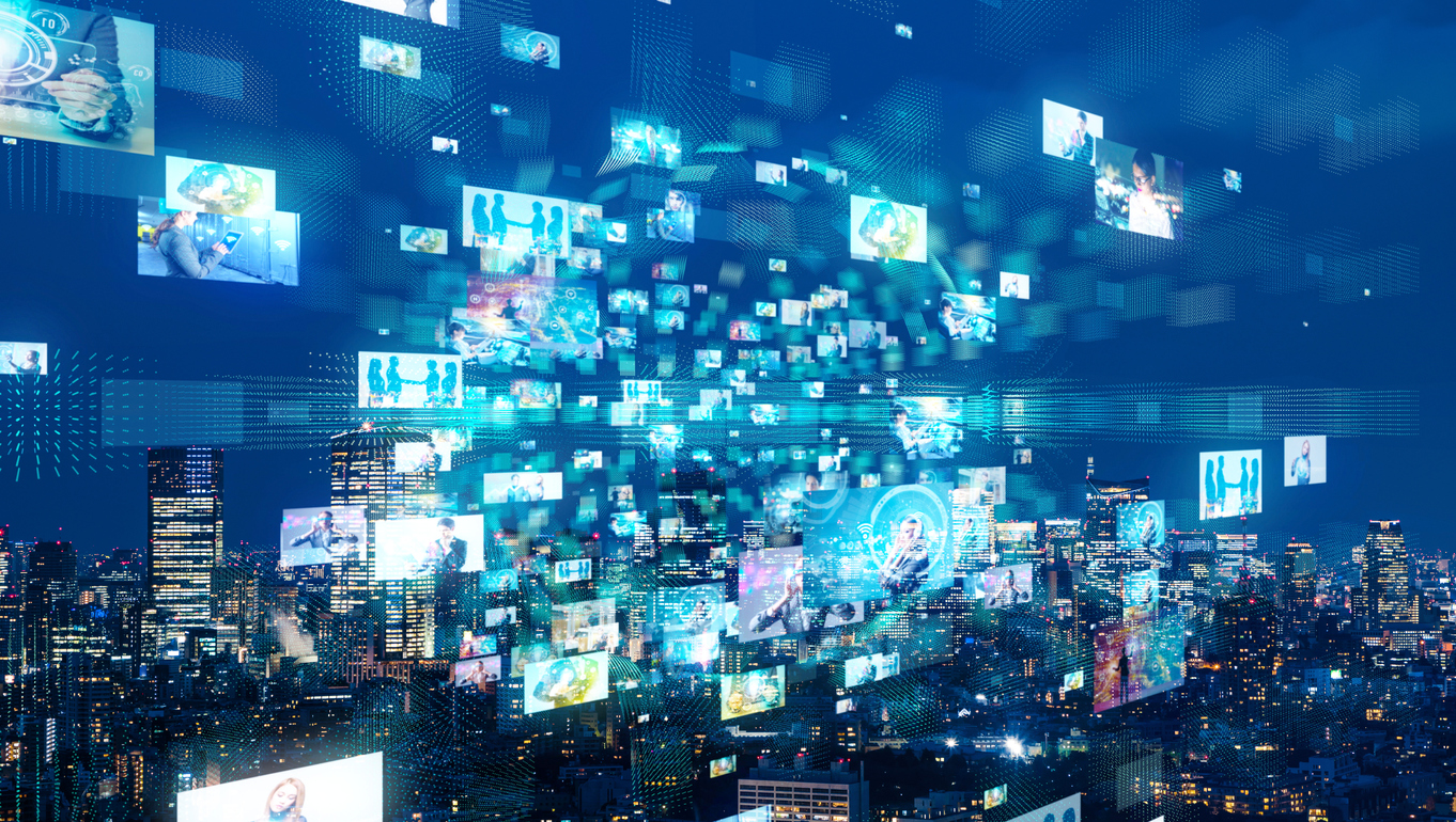 Social network and city.